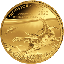 0,5g Gold Prehistoric Life Liopleurodon 2022 PP (Auflage: 2.000)