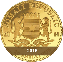 1/50 Unze Gold Somalia Elefant 2015