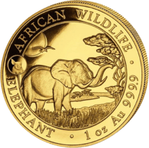 1 Unze Gold Somalia Elefant 2019 Privymark Schwein (Auflage:100 | inkl Etui)