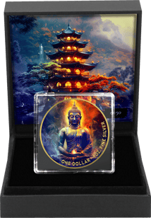 1 Unze Silber Buddha sitzend 2024 (Auflage: 100 | teilvergoldet)