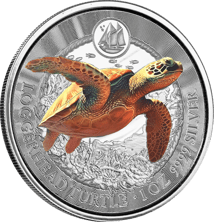 1 Unze Silber Cayman Islands Schildkröte 2023 (Auflage: 500 | coloriert)