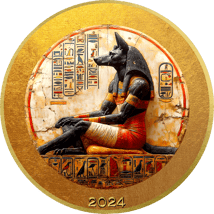 1 Unze Silber Goldenes Ägypten Anubis 2024 (Auflage: 50 | teilvergoldet)