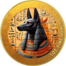 1 Unze Silber Goldenes Ägypten Anubis 2024 (Auflage: 50 | teilvergoldet)