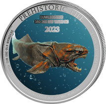 1 Unze Silber Prehistoric Life Dunkleosteus 2023 (Auflage: 2.000 | coloriert)