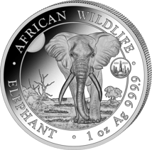 1 Unze Silber Somalia Elefant 2025 Motiv (Privymark: ANA Chicago | Auflage: 1.000 | Jahrgang 2024)