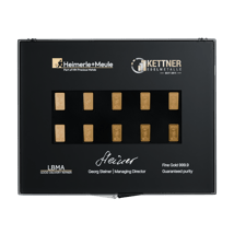 10 x 0,5g Goldbarren Heimerle und Meule Sammlerbox