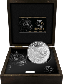 1kg Silber African Safari II Leopard PP 2023 (Auflage: 100 | Polierte Platte)