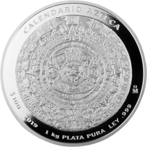 1kg Silber Aztekenkalender 2019 Prooflike (Auflage: 500 | Etui & Zertifikat)