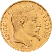 20 Franc Gold Napoleon III Frankreich