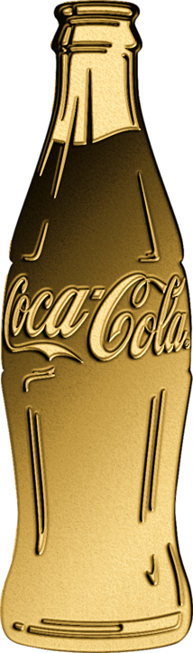 Gold Coca Cola Flasche Münze (Auflage: 50.000)