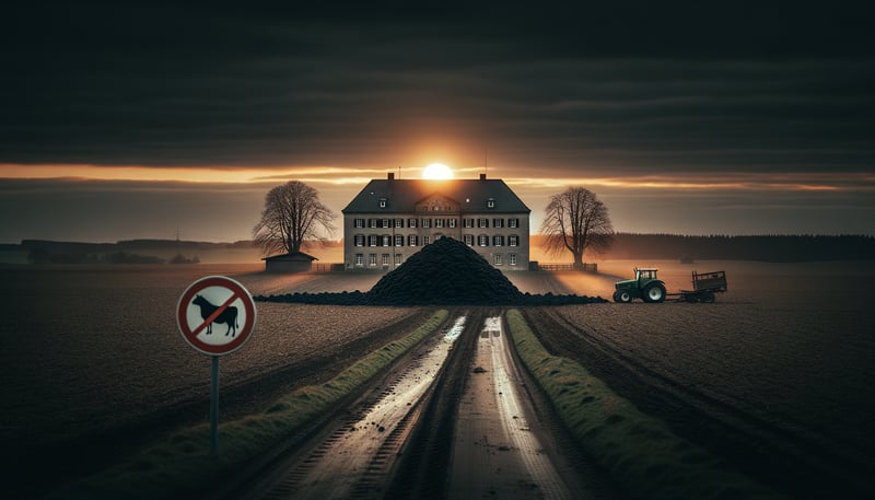 Symbolischer Protest: Landwirte artikulieren Unmut mit Misthaufen vor Finanzamt